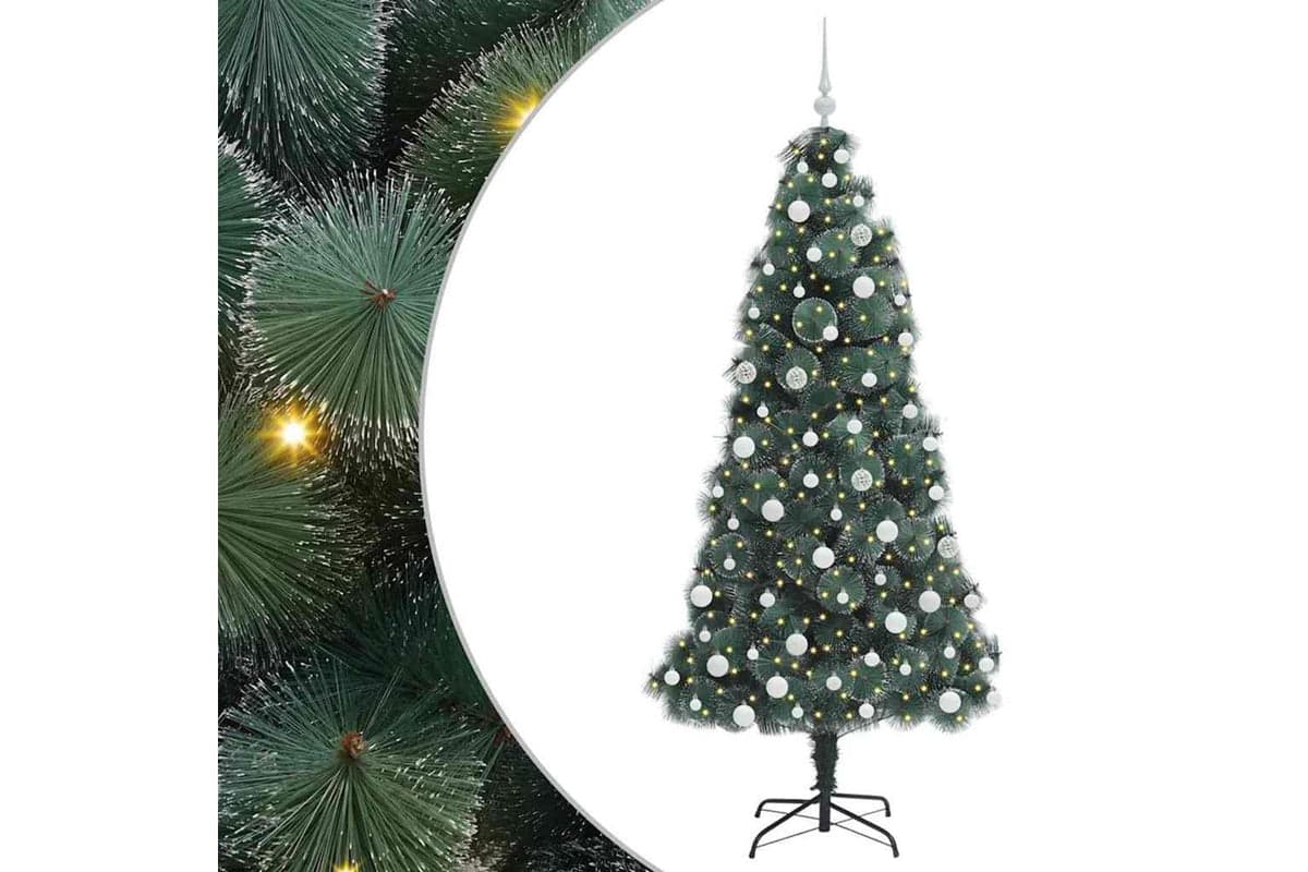 Vidaxl Artificial Pre-lit Christmas Tree With Ball Set Green 180 Cm
