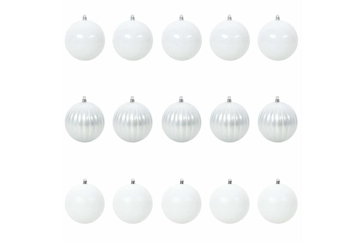 Vidaxl Christmas Bauble Set 15 Pcs White