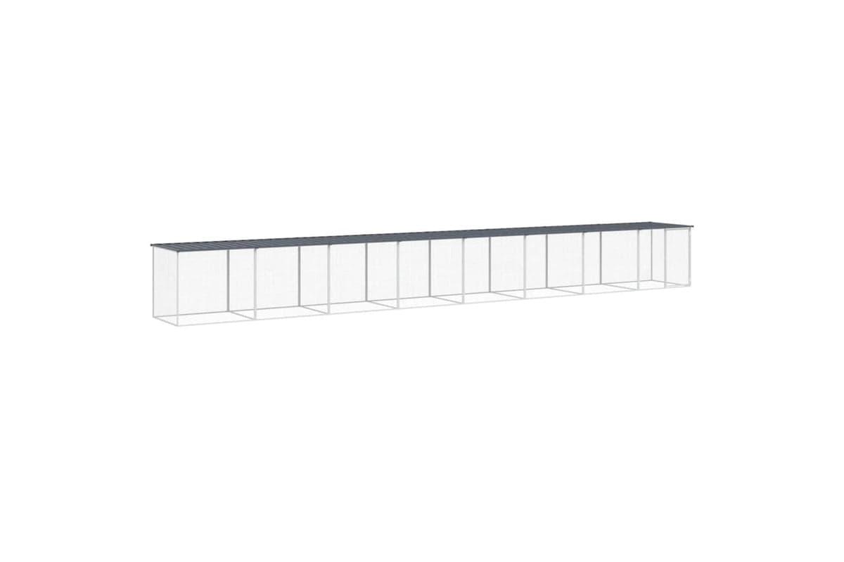 vidaXL 3189052 Chicken Cage With Roof Anthracite 803x98x90cm Galvanised Steel