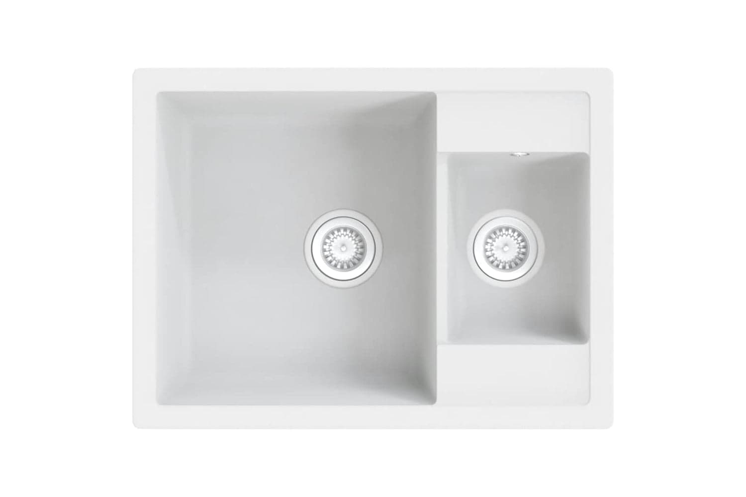 Vidaxl Kitchen Sink With Overflow Hole Double Basins White Granite
