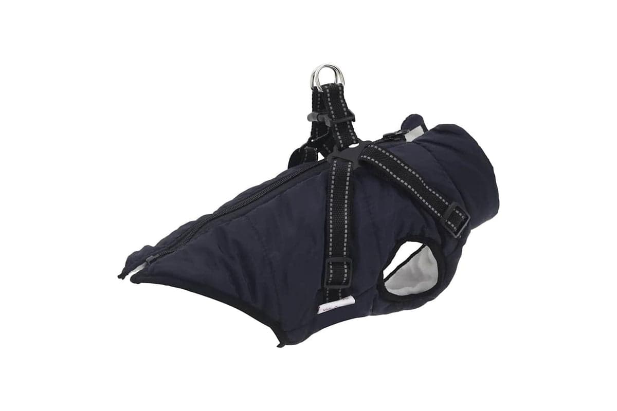 Dog Coat With Harness Waterproof Reflective Navy Blue 2xl