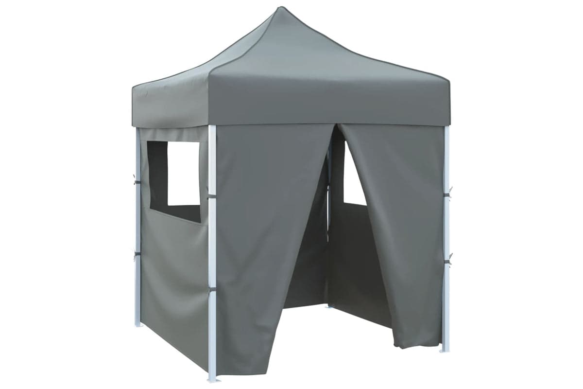 Vidaxl Professional Folding Party Tent With 4 Sidewalls 2x2 M Steel Anthracite