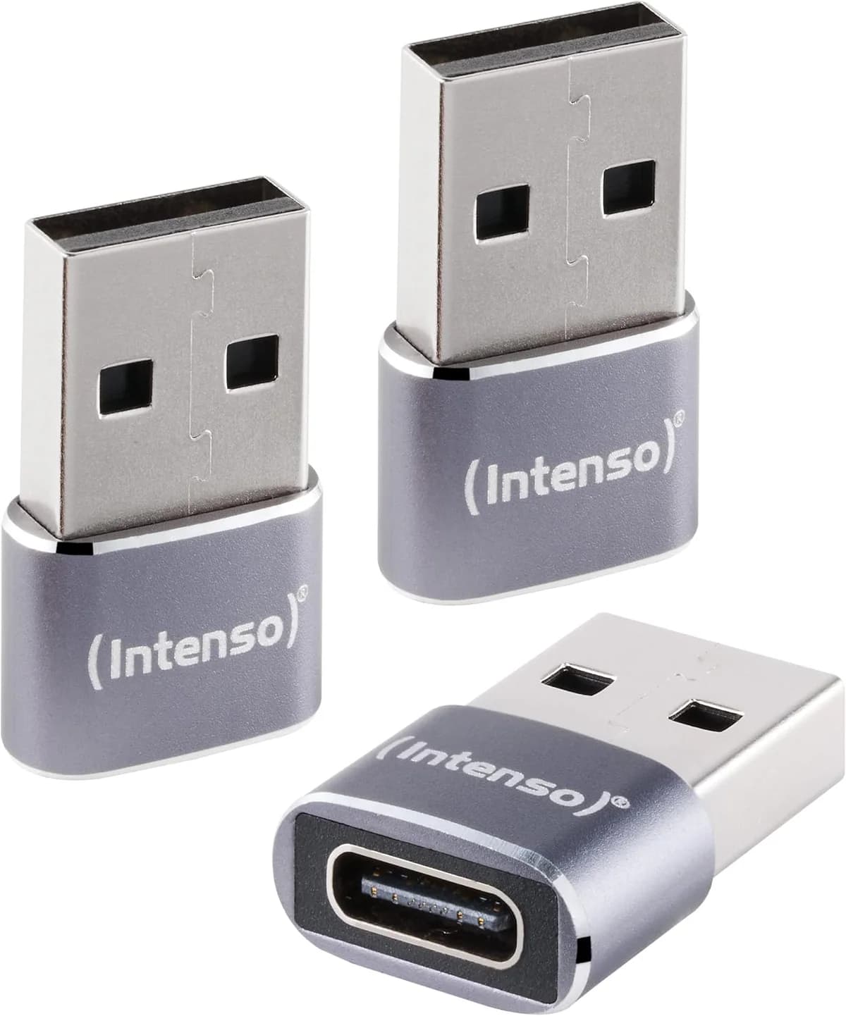 Intenso C480A USB-C to USB-A Adapter, 3 Pack - Grey | 7600013