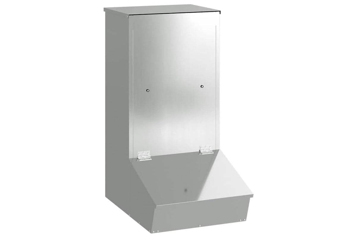 Vidaxl Pig Feeder Silver 55 X 38 X 76 Cm Galvanised Steel
