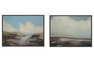 Inver 1 Framed Canvas Painting - Charlene Lynch | Green/Blue | 61 x 46 cm | Set of 2
