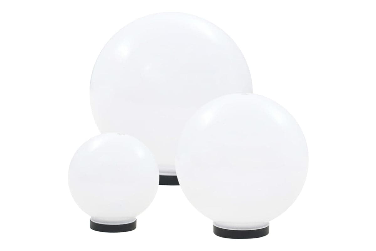 vidaXL 50659 Led Bowl Lamp Set 3 Pieces Spherical 20/30/40cm Pmma