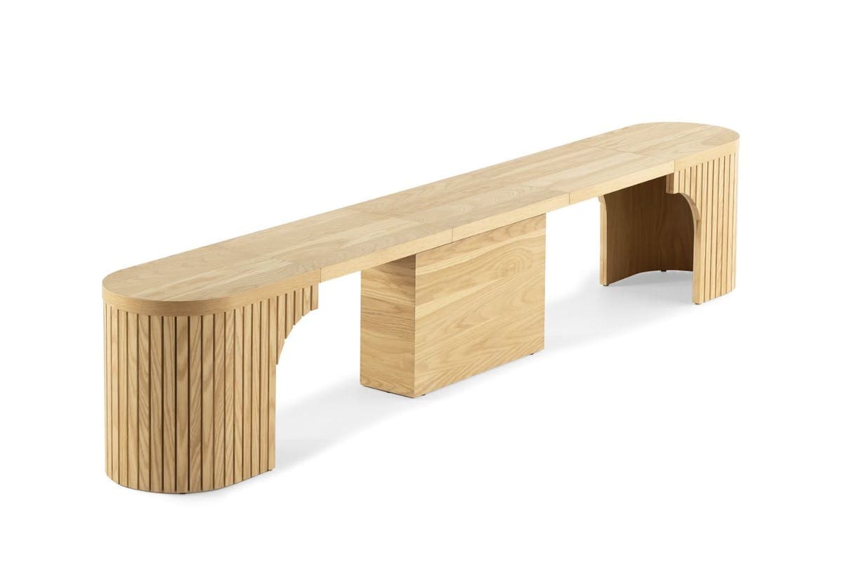 Transformer Round Bench | Scandinavian Oak| Including 3 extension  panels