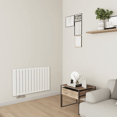 Eco Eleganza White Horizontal Flat Aluminium Middle Connection Radiator 600x975mm Double Panel 3973 BTU