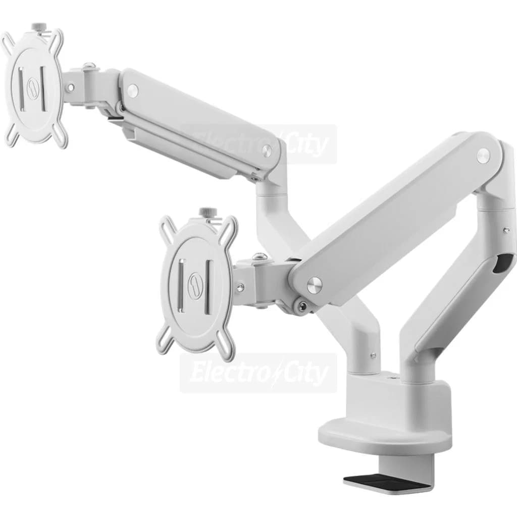 One For All Solid Line Dual Monitor Arm | White