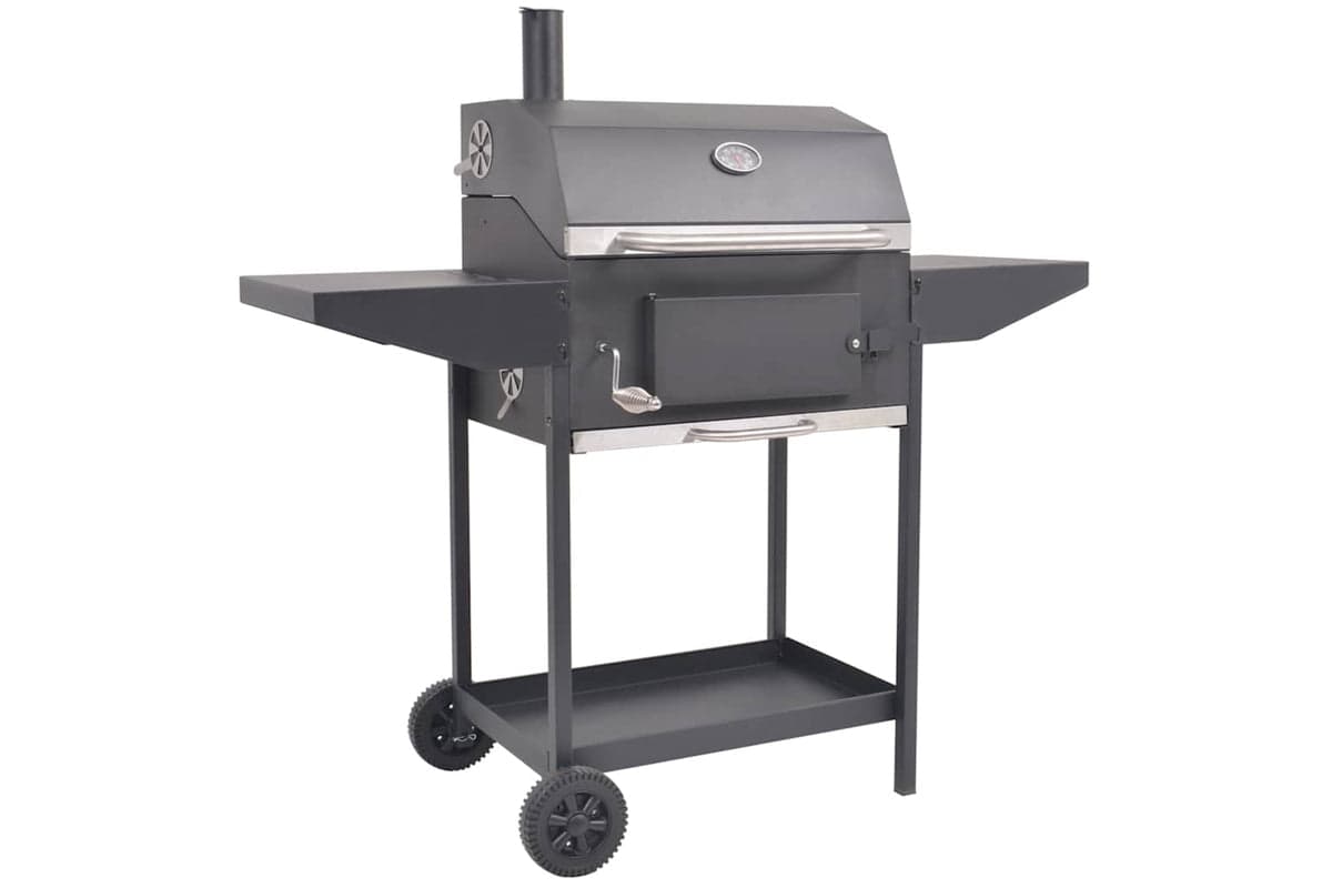 Vidaxl Bbq Charcoal Smoker With Bottom Shelf Black