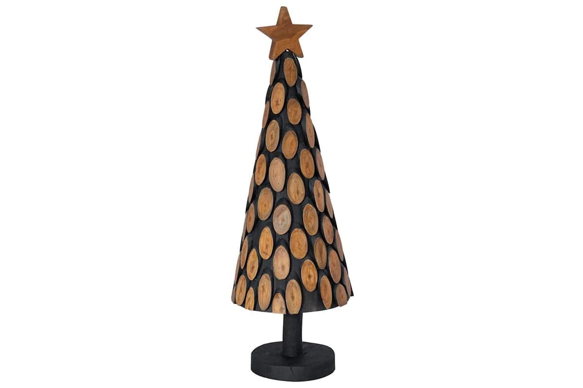 Vidaxl Christmas Tree With Stand Brown 90 Cm Solid Teak Wood