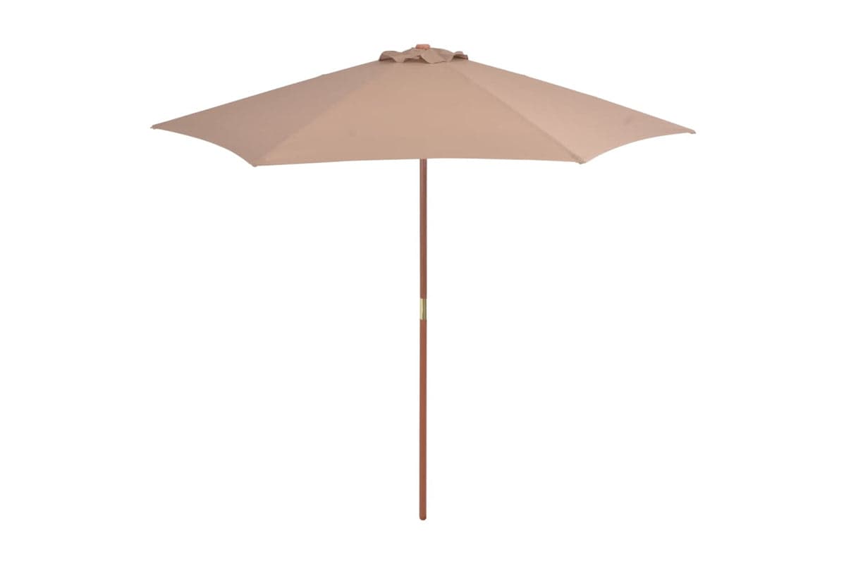 vidaXL 44516 Outdoor Parasol With Wooden Pole 270cm Taupe