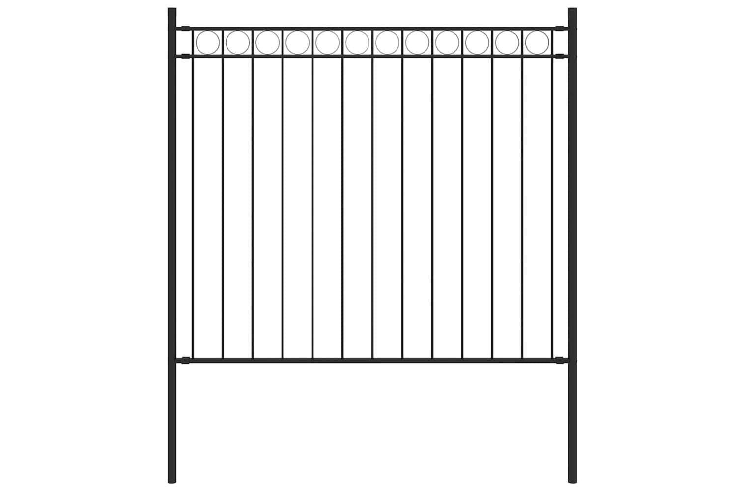 Vidaxl 146312 Garden Fence Steel 1.7x0.8 M Black