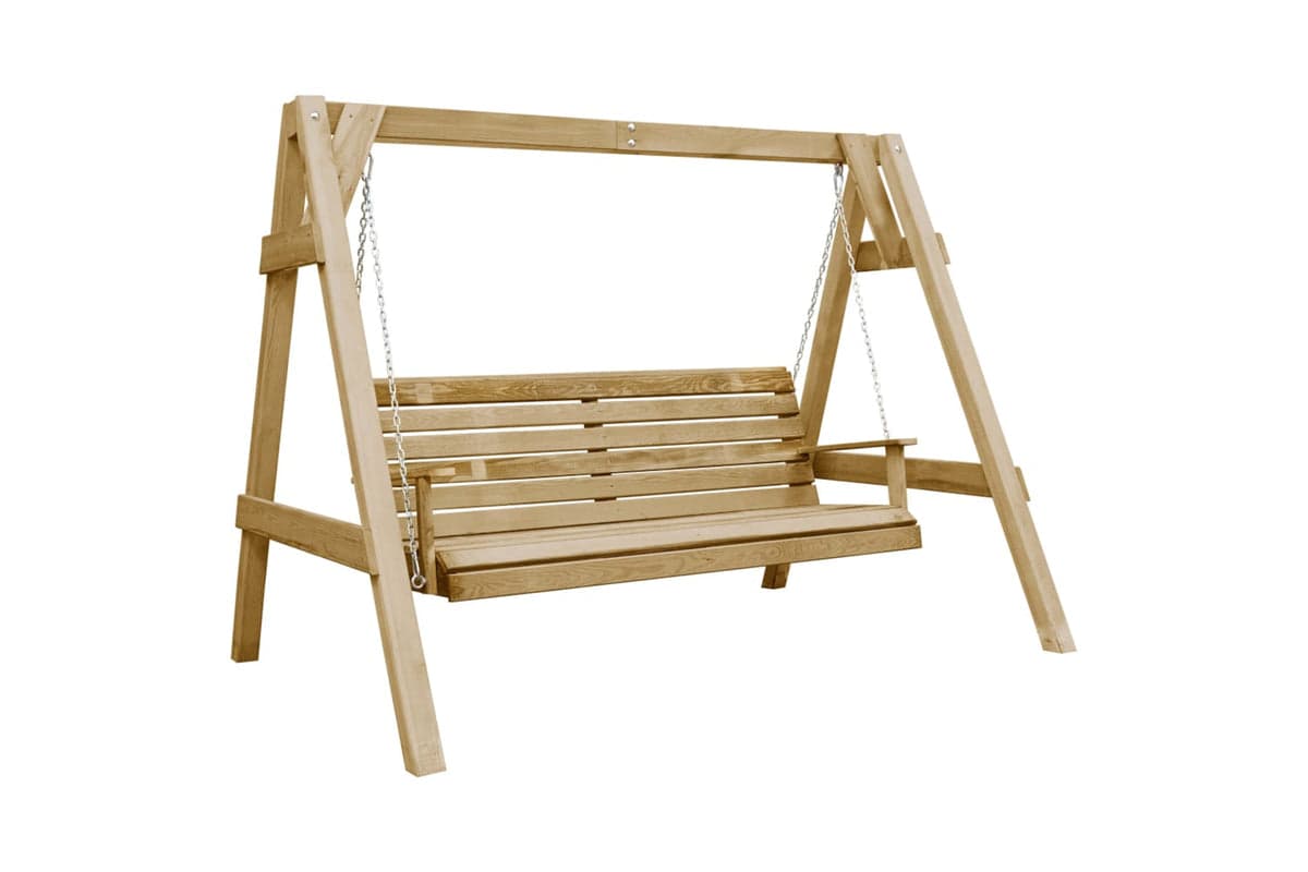 vidaXL Garden Swing Bench Impregnated Pinewood 205x150x157cm