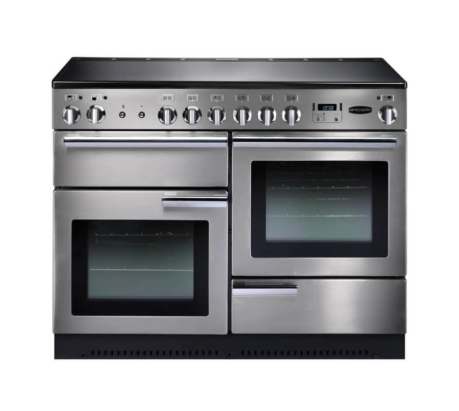 Rangemaster Professional+ 110cm Ceramic Range Cooker | Stainless Steel & Chrome
