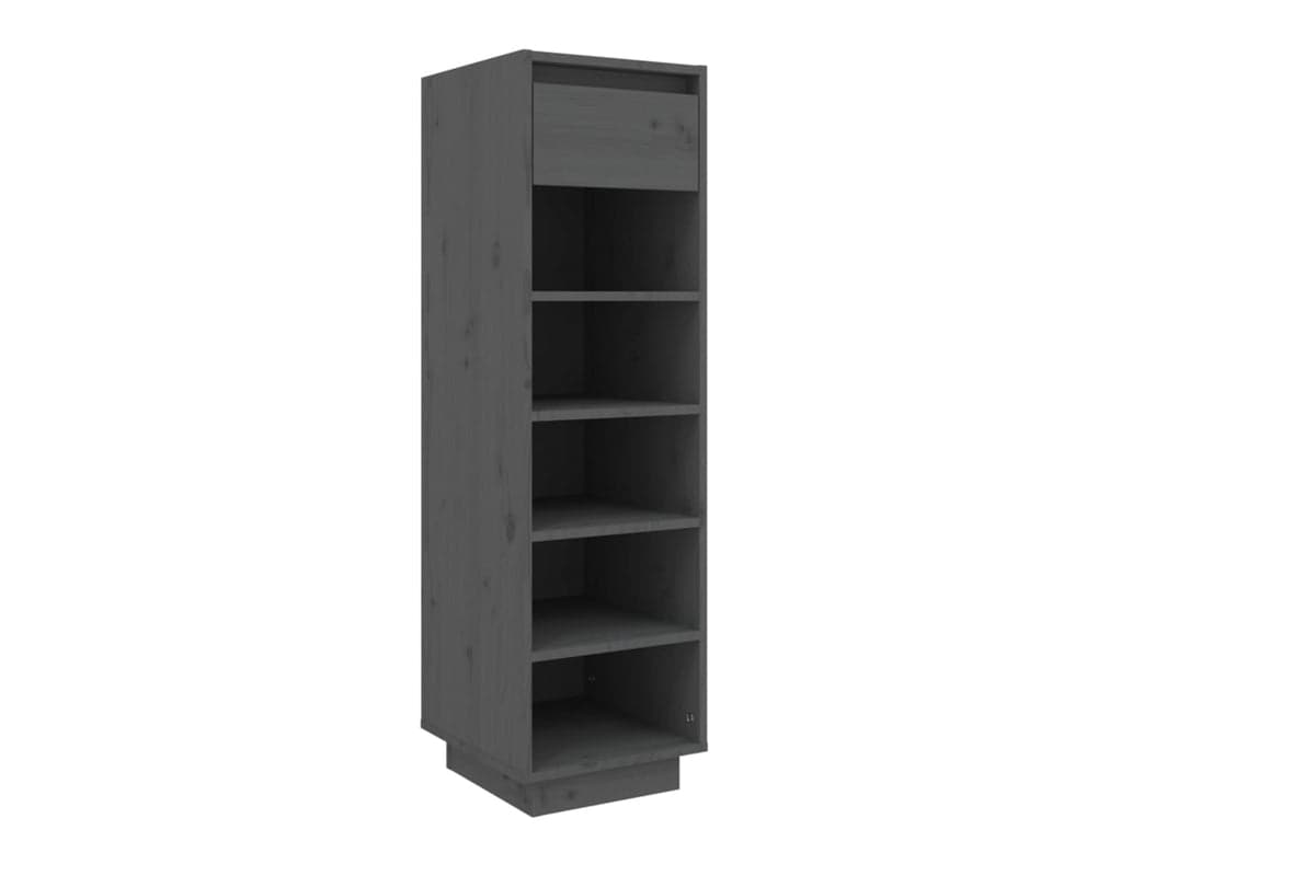 vidaXL Shoe Cabinet Grey 30x34x105cm Solid Wood Pine