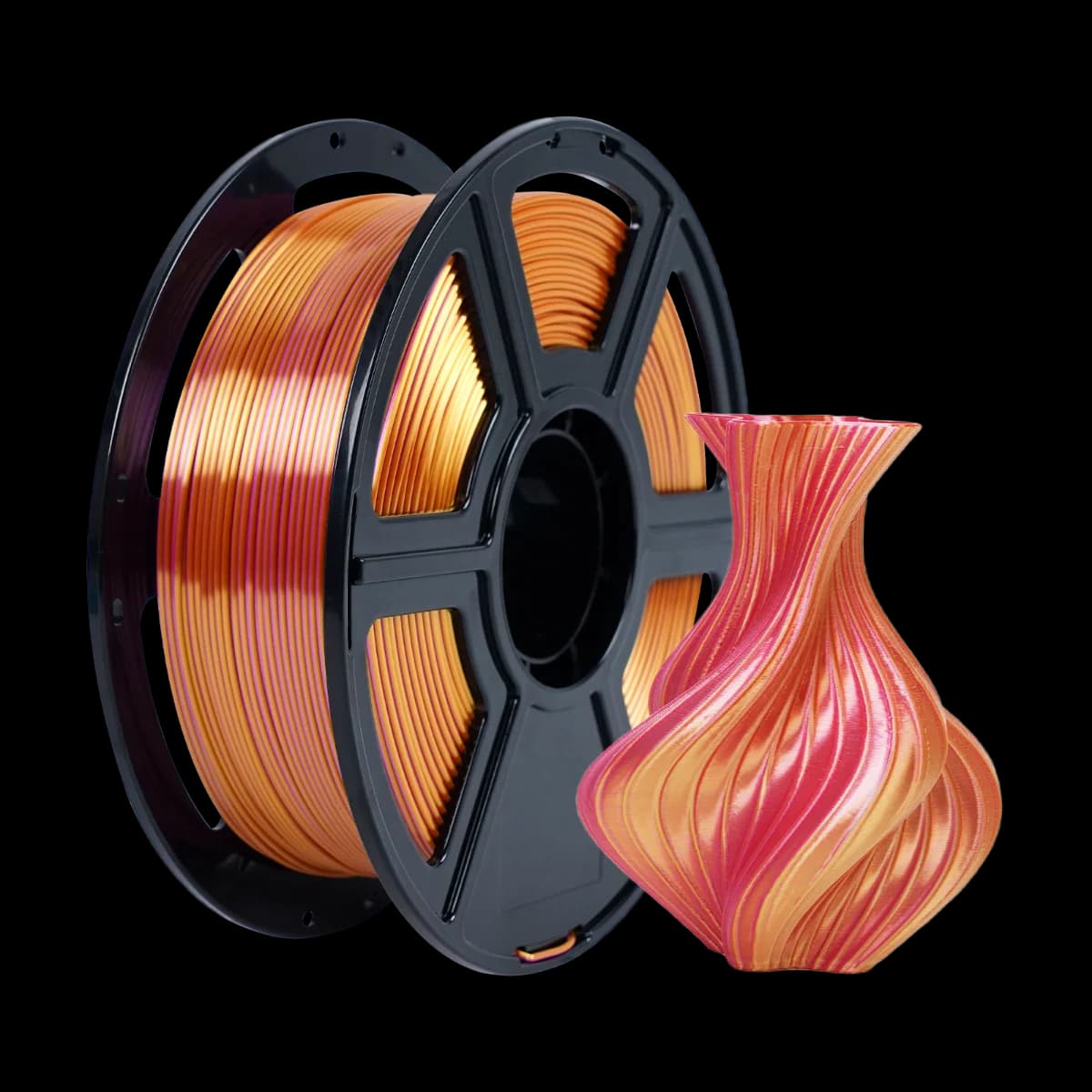 Flashforge PLA Silk Dual Color 3D Printing Filament 1.75mm 1kg - Gold & Rose | 90009392003