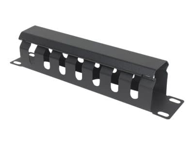 INTELLINET - 10" Cable Management Panel, 1U, Covered, Black - cable management panel - 1U