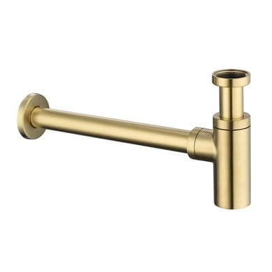 ONLY OPENED - Brushed Brass Round Basin Bottle Trap - Arissa
