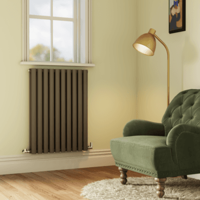 Sorrento Anthracite Horizontal Oval Designer Radiator 800x590mm Double Panel 3045 BTU