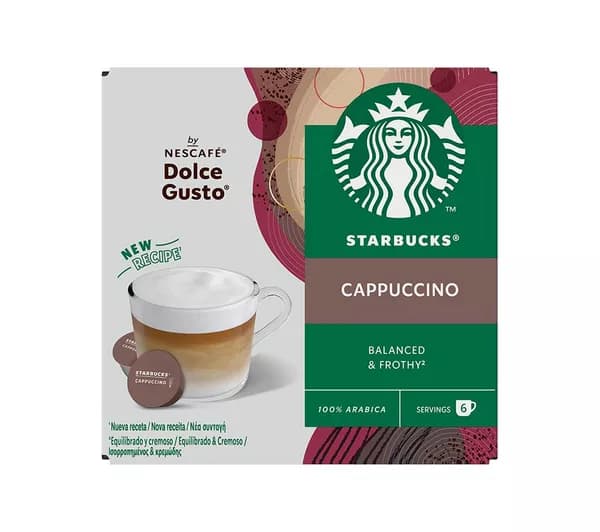 STARBUCKS Nescafé Dolce Gusto Cappuccino Coffee Pods - 6 Servings