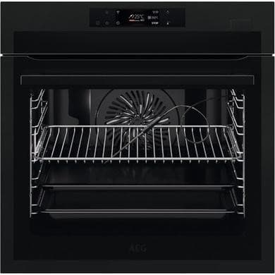 Refurbished AEG 7000 Series BSE778380T SteamCrisp Pyrolytic Self-Cleaning Single Oven with Food Probe - Matt Black
