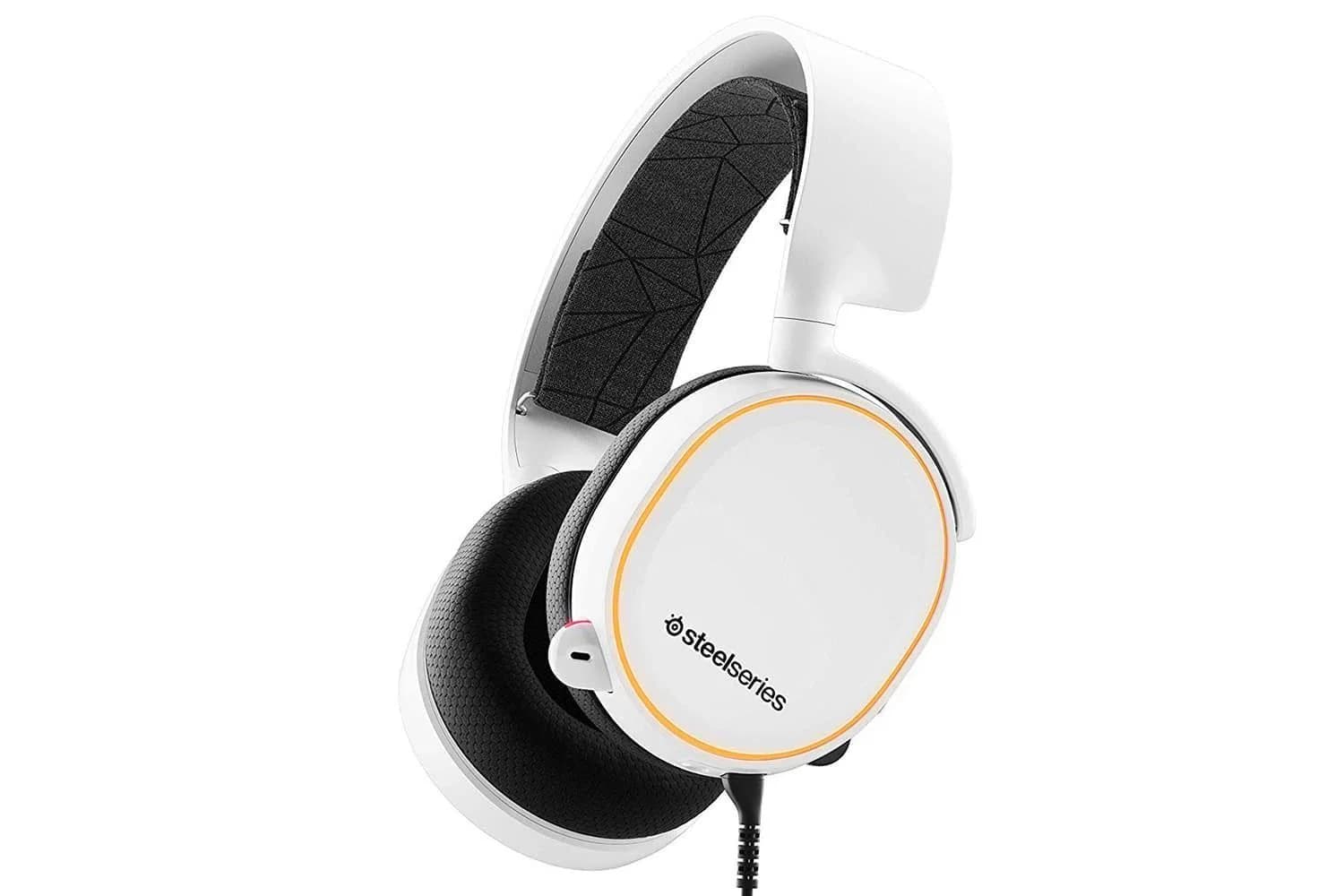 SteelSeries Arctis 5 On Ear RGB Gaming Headset | White