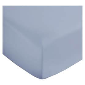 400 Thread Count Cotton Sateen Fitted Sheet Blue