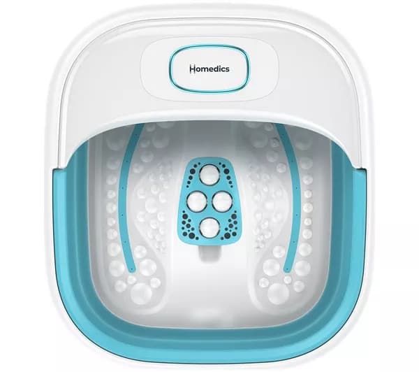 HOMEDICS Smart Space FB-70BL Collapsible Foot Spa Bath & Massager - White & Blue