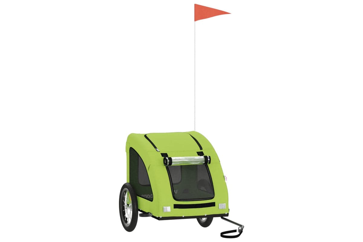 Vidaxl 93962 Pet Bike Trailer Green Oxford Fabric And Iron