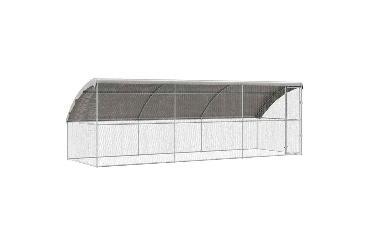 Vidaxl Chicken Cage 3 Pcs Silver 600 X 200 X 1985 Cm Galvanised Steel