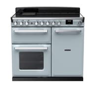 Rangemaster Estel Deluxe 100cm Induction Range Cooker - Misty Blue with Chrome Trim | ESDL100EIPMSB/CM1