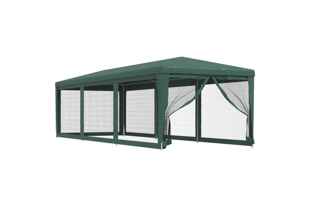 Vidaxl 319243 Party Tent With 8 Mesh Sidewalls Green 3x9 M Hdpe