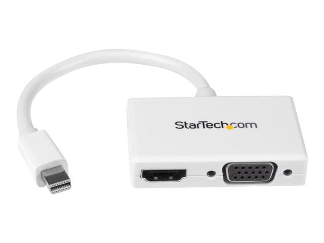 STARTECH.COM - StarTech Mini DisplayPort to HDMI and VGA Adapter - Mini DisplayPort Multiport Hub for Your HDMI or VGA Monitor / Display (MDP2HDVGAW) - video converter - white