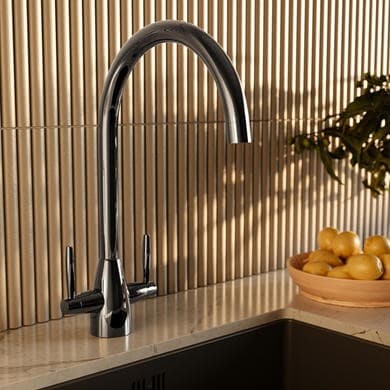 Dual Lever Gunmetal Monobloc Kitchen Mixer Tap - Enza Tamara