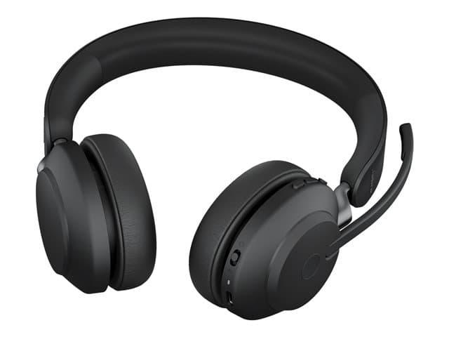 JABRA - Evolve2 65 UC Stereo - Headset - on-ear - Bluetooth - wireless - USB-C - noise isolating - black
