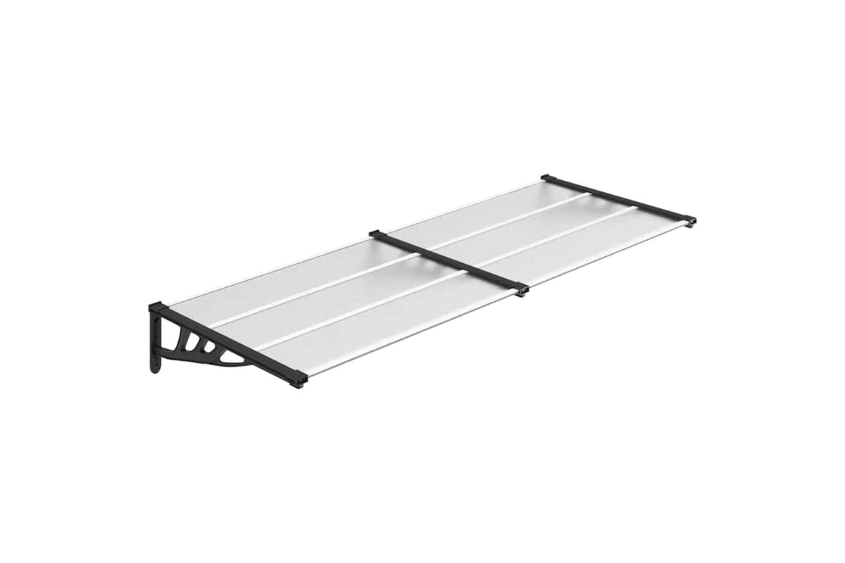 Vidaxl Door Canopy Black And Transparent 239x90 Cm Polycarbonate