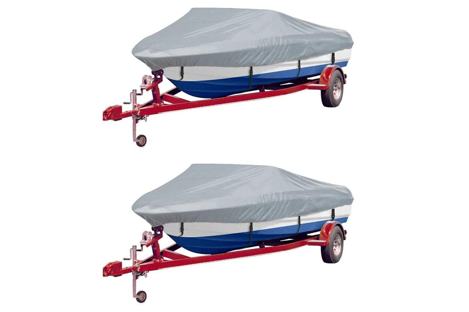 vidaXL 279109 Boat Covers 2 Pcs Grey Length 610-671cm Width 254cm