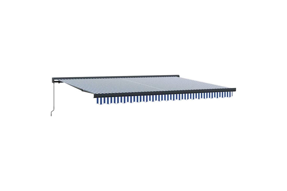 Vidaxl Retractable Awning Blue And White 450 X 300 Cm Fabric And Metal