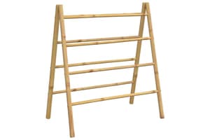 Double Towel Ladder With 4 Rungs 90x50x100 Cm Bamboo