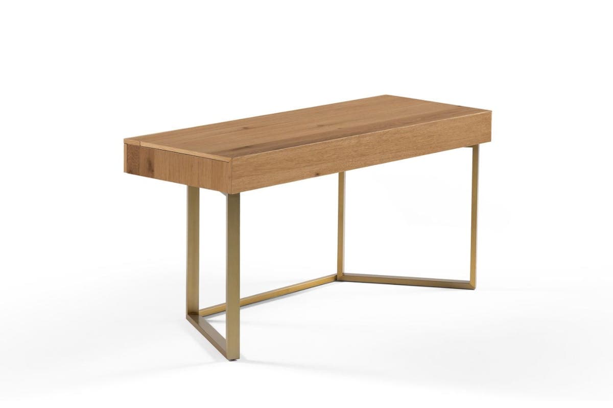 Transformer Table to Desk| Scandinavian Oak/Gold