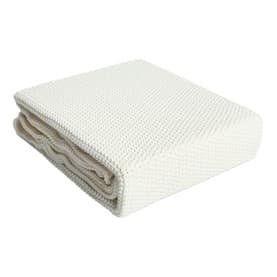 White Cotton Knitted Bed Blanket