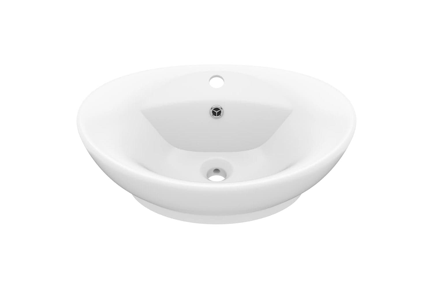 vidaXL 146932 Luxury Basin Overflow Oval Matt White 58.5x39cm Ceramic
