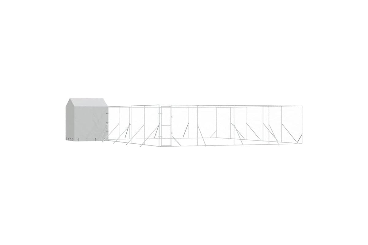 Vidaxl 3190481 Outdoor Dog Kennel With Roof Silver 10x10x2.5 M Galvanised Steel