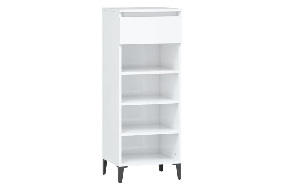 vidaXL 819782 Shoe Rack High Gloss White 40x36x105cm Engineered Wood