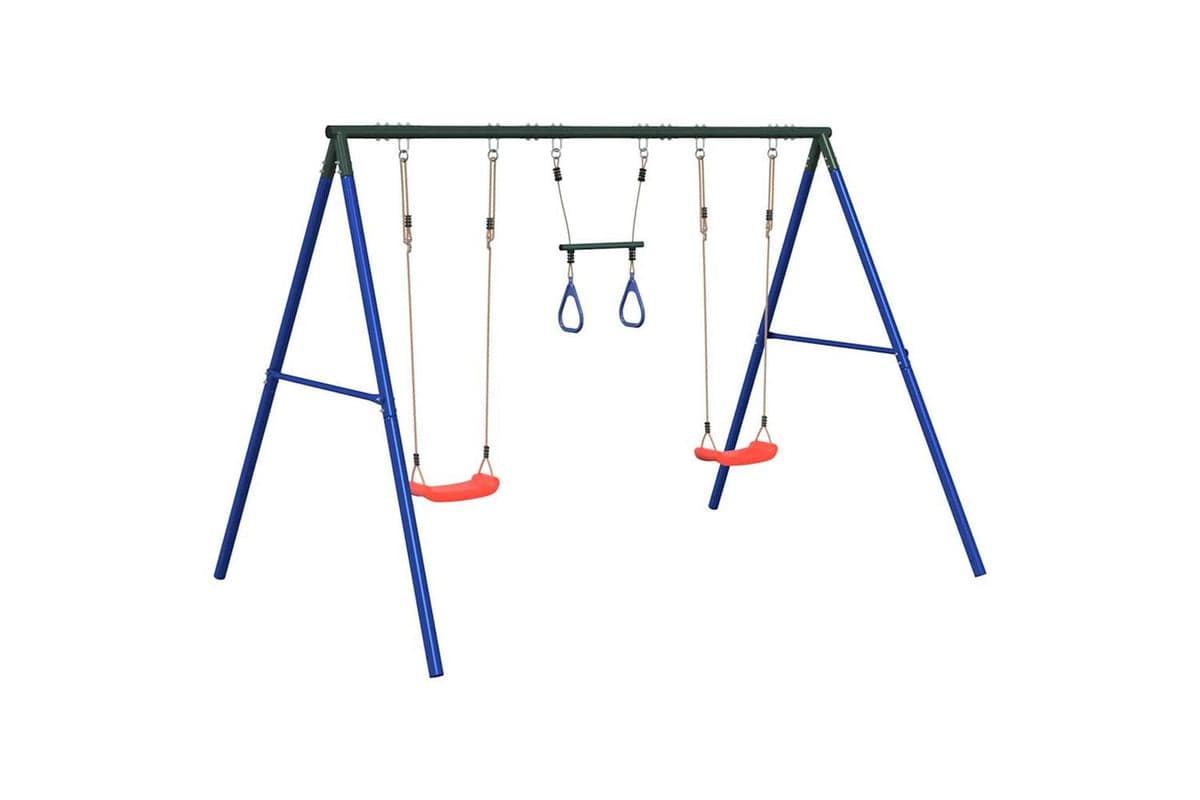 vidaXL 3283599 Outdoor Swing Set With Swings And Trapeze