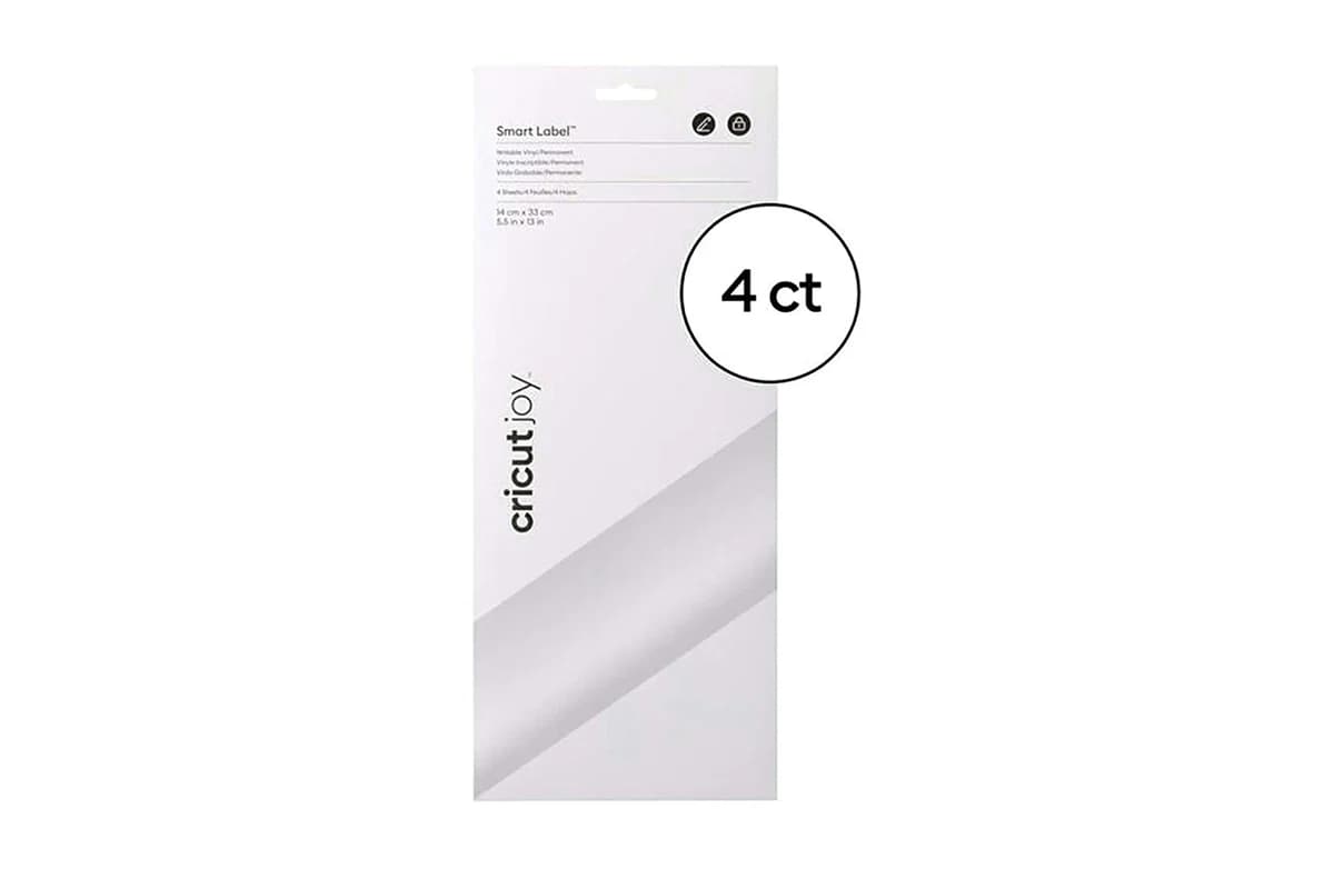 Cricut 5.5" x 13" Joy Writable Smart Vinyl Label Permanent | White | 4 Sheet