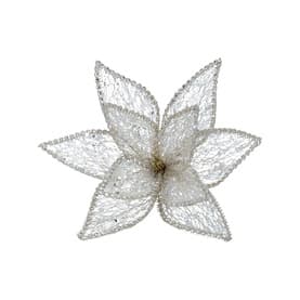 Sheer Flower Poinsettia Clip Decoration