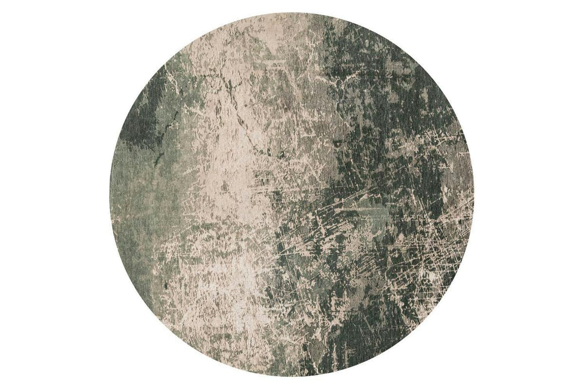 Louis De Poortere | Cracks Eco Round Rug | Green | 140 x 140 cm