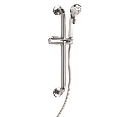 Croydex Chrome Round Adjustable Height Slide Rail Kit with Hand Shower